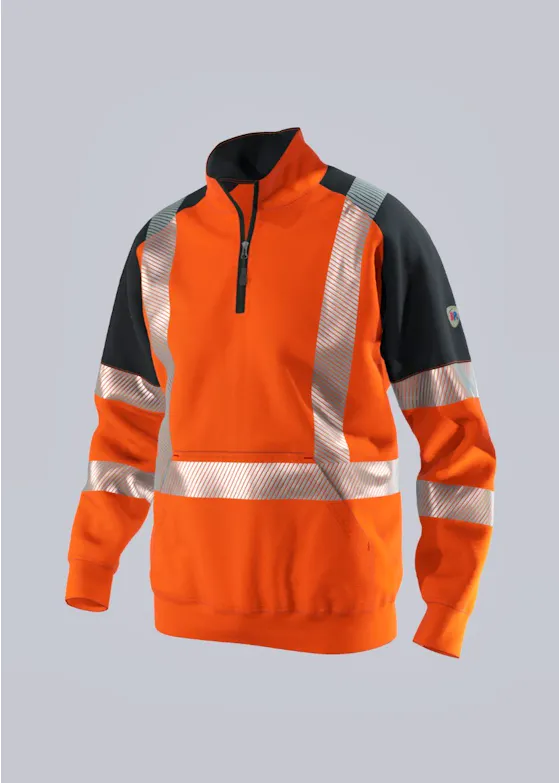 BP® 2137 Sweatshirt-Zip, hohe Sichtbarkeit, reflektierend