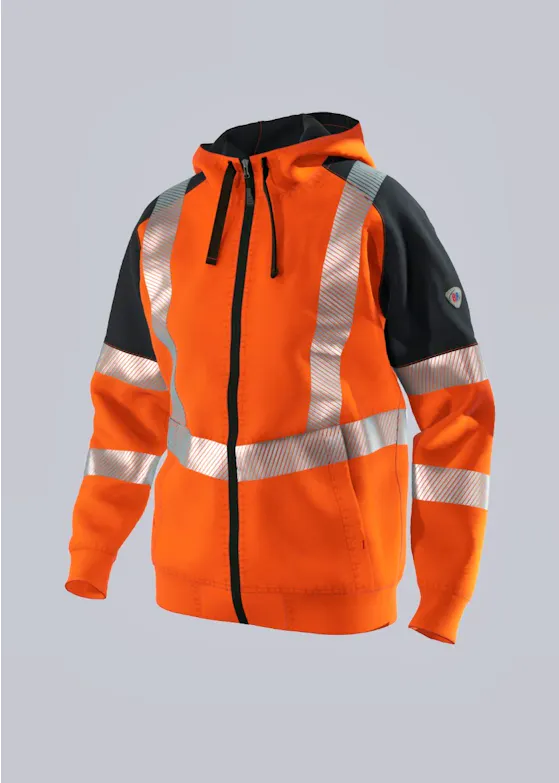 BP®-Sweatjacke mit hoher Sichtbarkeit und Kapuze 2138