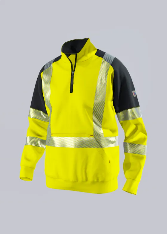 BP® 2137 Sweatshirt-Zip, hohe Sichtbarkeit, reflektierend