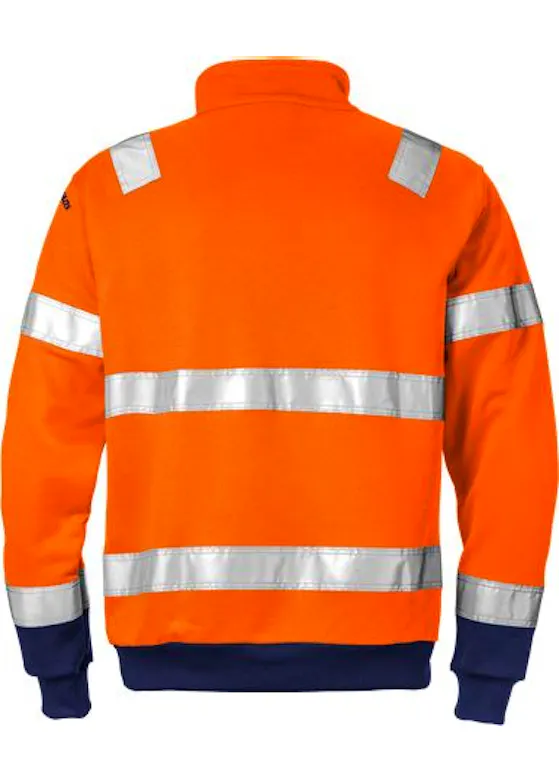 Fristads High Vis Sweater  met Korte Rits 728 SPV