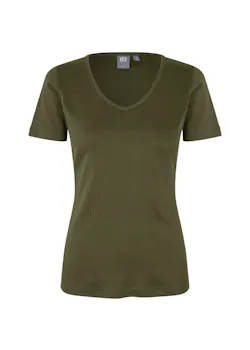 ID Identity Interlock T-shirt 0506 V-neck Slim Fit Dames miniatuur