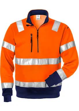 Fristads High Vis Sweater  met Korte Rits 728 SPV