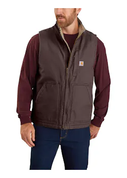 Carhartt 104277 Vest Washed Duck Sherpa-Lined Mock-Neck miniatuur