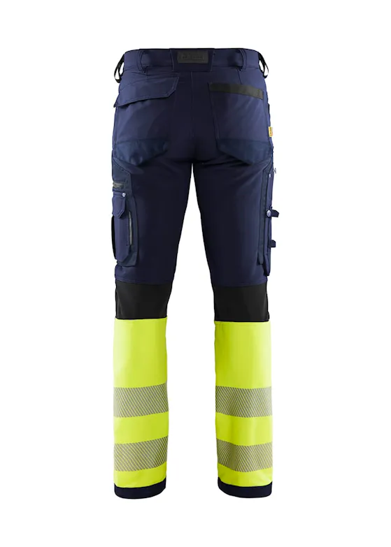 Blåkläder 1193 High-Visibility-Arbeitshose mit 4-Wege-Stretch, ohne Nageltaschen