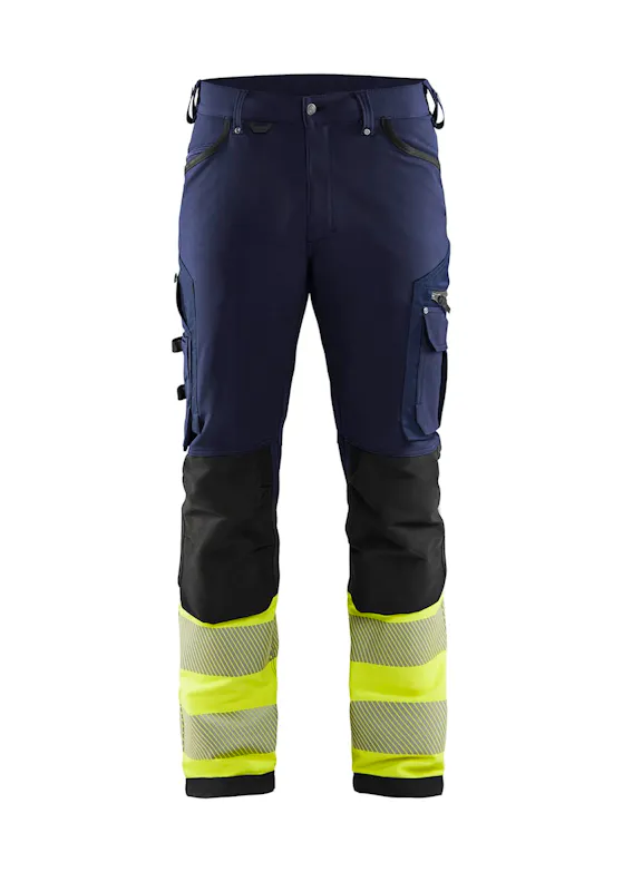 Blåkläder 1193 High-Visibility-Arbeitshose mit 4-Wege-Stretch, ohne Nageltaschen