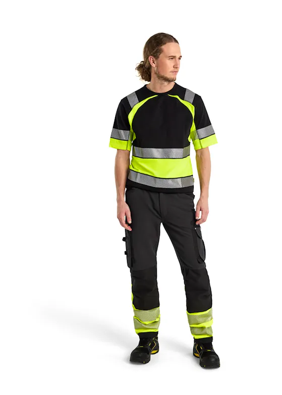 Blåkläder 1193 High-Visibility-Arbeitshose mit 4-Wege-Stretch, ohne Nageltaschen
