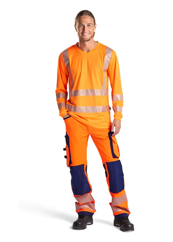 Blåkläder 1197 High-Visibility-Arbeitshose mit 4-Wege-Stretch, ohne Nageltaschen