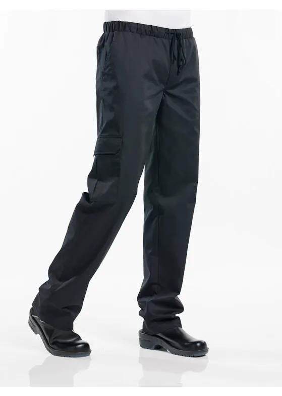 Chaud Devant baggy schwarze Kochhose