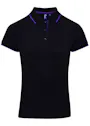 Premier Contrast Coolchecker® PW619 Poloshirt Slim Fit Dames miniatuur