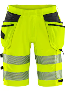 Fristads Stiby High Vis Green stretch korte broek klasse 2 2646 GSTP miniatuur