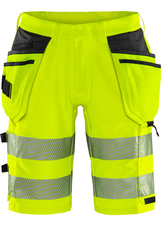 Fristads High-Vis Green Stretch kurze Hose, Klasse 2, 2646 GSTP