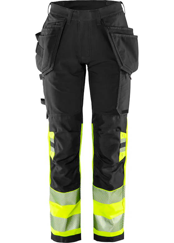 Fristads High-Vis-Grün Damen-Arbeitshose Stretch, Klasse 1, 2663 GSTP