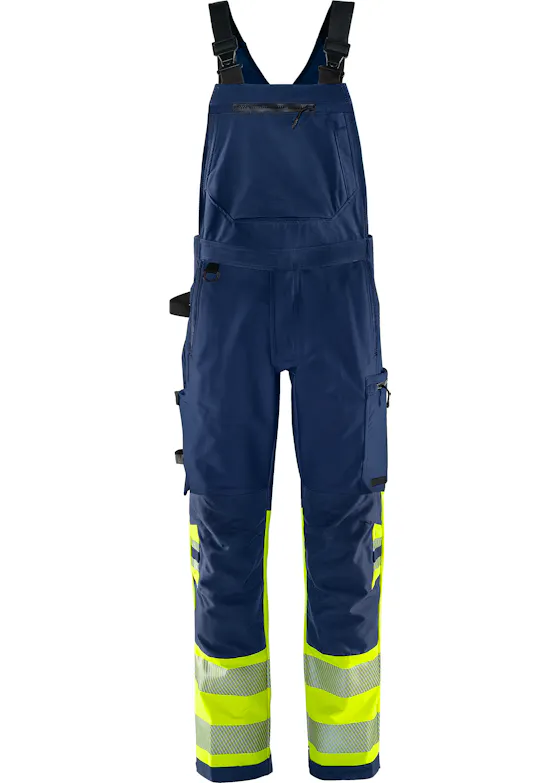 Fristads High-vis green amerikanische Latzhose Stretch, Klasse 1, 1032 GSTP