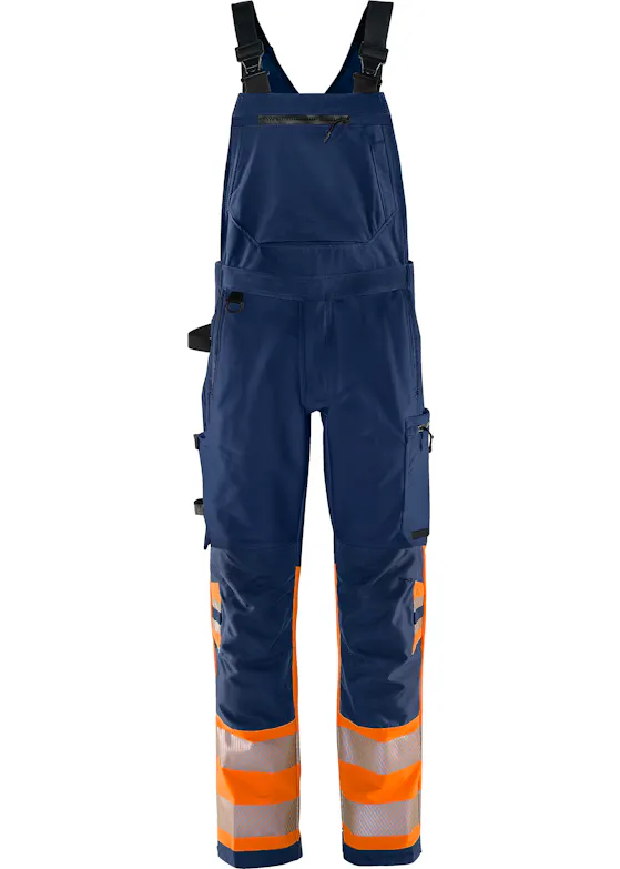 Fristads High-vis green amerikanische Latzhose Stretch, Klasse 1, 1032 GSTP
