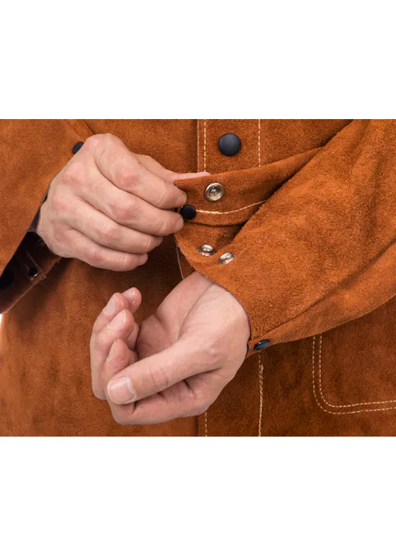 Weldas 44-7300 Lava Brown™ Lasjas Met Een Split Rundlederen Voorzijde