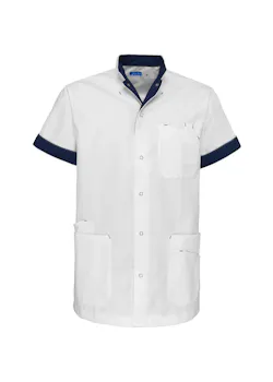 De Berkel zorgjas Livio wit/navy B1583326 miniatuur