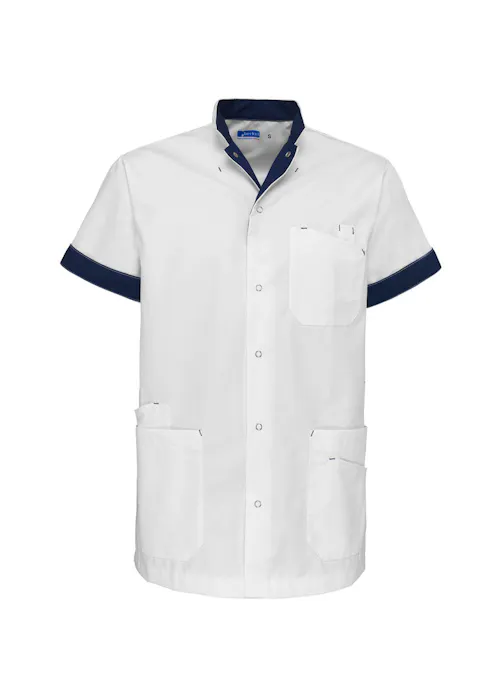 De Berkel zorgjas Livio wit/navy B1583326