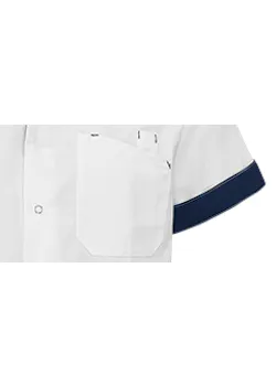 De Berkel zorgjas Livio wit/navy B1583326 miniatuur