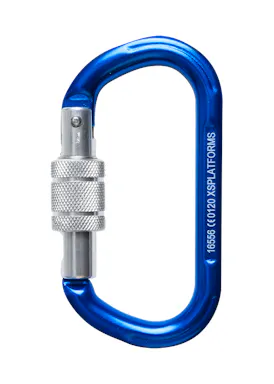 AllRisk Screw-locking Carabiner, Blue Aluminum