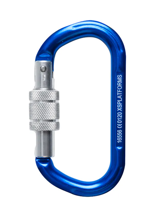 AllRisk Mousqueton à verrouillage à vis bleu en aluminium