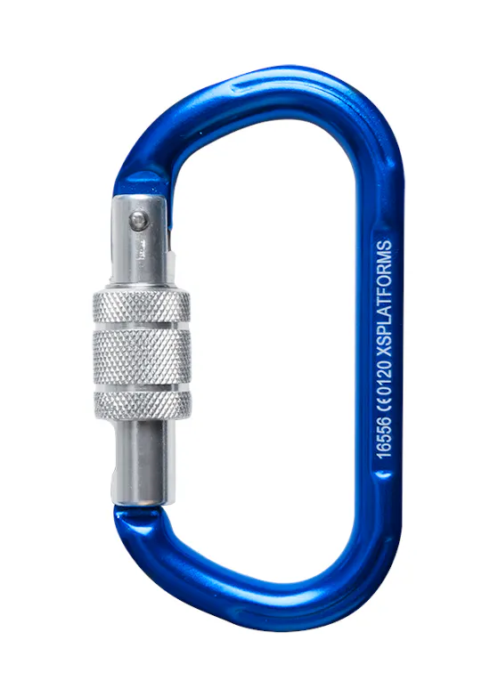 AllRisk Screw-locking Carabiner, Blue Aluminum
