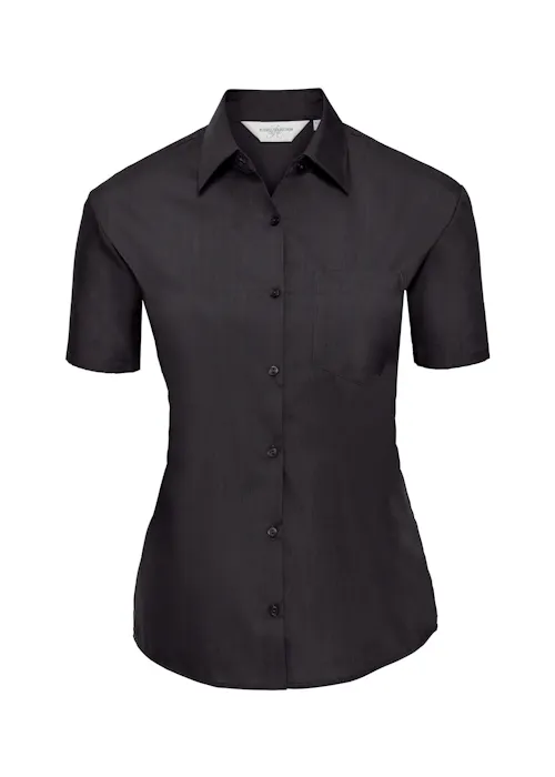 Russell Z935F Classic Polycotton Poplin Shirt Short Sleeve Regular Fit Dames