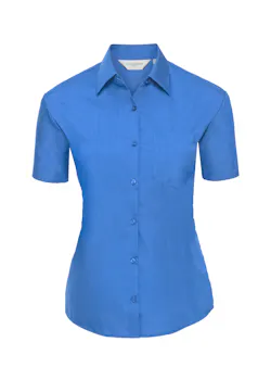 Russell Z935F Classic Polycotton Poplin Shirt Short Sleeve Regular Fit Dames miniatuur