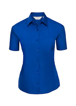 Russell Z935F Classic Polycotton Poplin Shirt Short Sleeve Regular Fit Dames miniatuur
