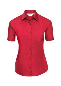 Russell Z935F Classic Polycotton Poplin Shirt Short Sleeve Regular Fit Dames miniatuur