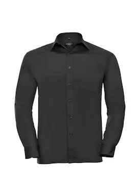 Russell Men's Long-Sleeve Classic Polycotton Poplin Shirt