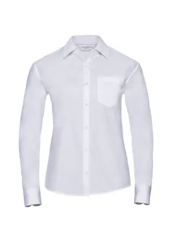 Russell Z936F Classic Pure Cotton Poplin Shirt Long Sleeve Regular Fit Dames miniatuur