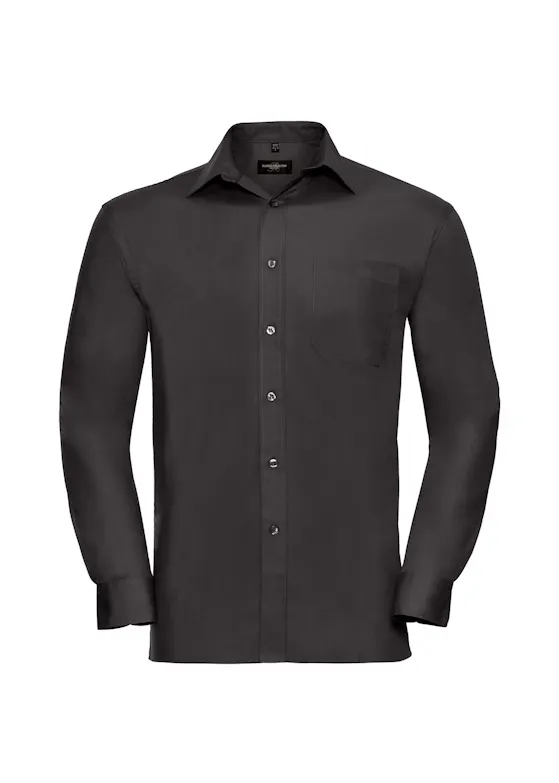 Russell Men's Classic Long-Sleeve Pure Cotton Poplin Shirt