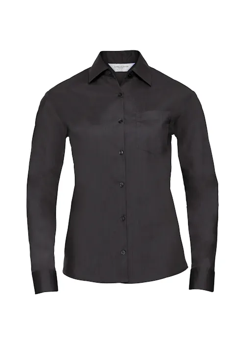 Russell Z934F Classic Polycotton Poplin Shirt Long Sleeve Regular Fit Dames