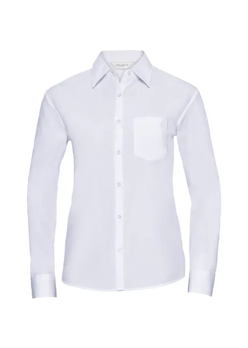 Russell Z934F Classic Polycotton Poplin Shirt Long Sleeve Regular Fit Dames