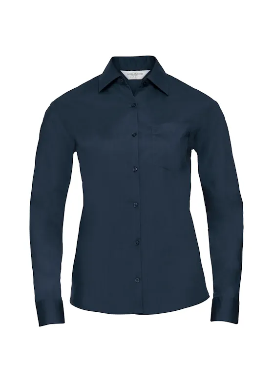 Russell Z934F Classic Polycotton Poplin Shirt Long Sleeve Regular Fit Dames
