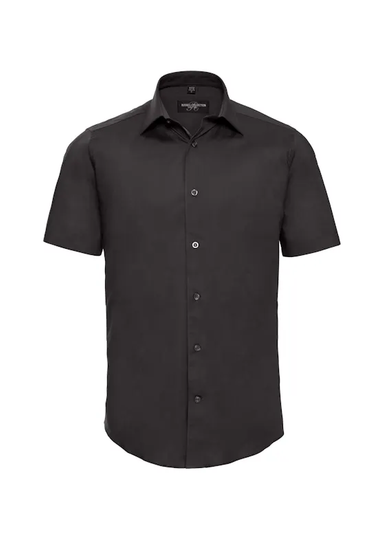Russell Men's Short-Sleeve Fitted Stretch Shirt