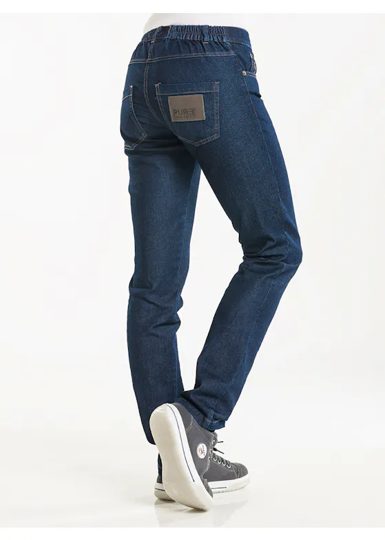 Chaud Devant Damen-Kochhose, Skinny, Stretch, Blue Denim