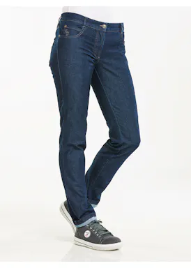 Chaud Devant Damen-Kochhose, Skinny, Stretch, Blue Denim