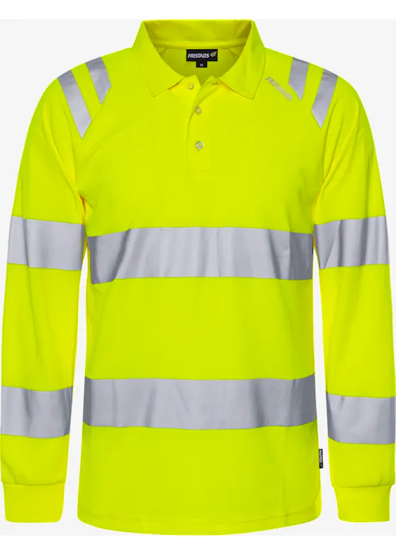 Fristads Hogezichtbaarheids Green 301260 Poloshirt High Vis Met Lange Mouw Klasse 3 7864 GPST Trofta