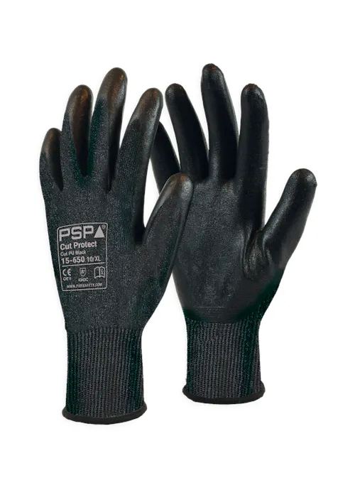 PSP 15-650 Cut Protect Cut C PU Black Werkhandschoen