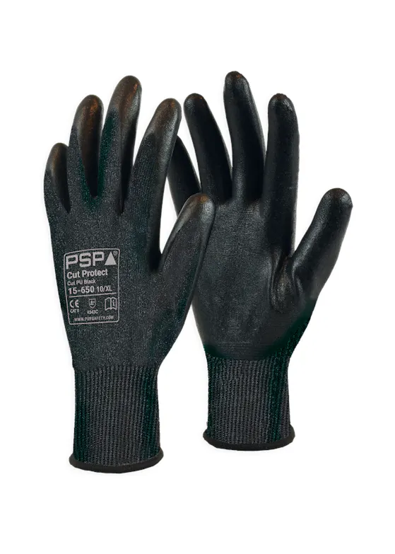 PSP 15-650 Cut Protect Cut C PU Black Werkhandschoen