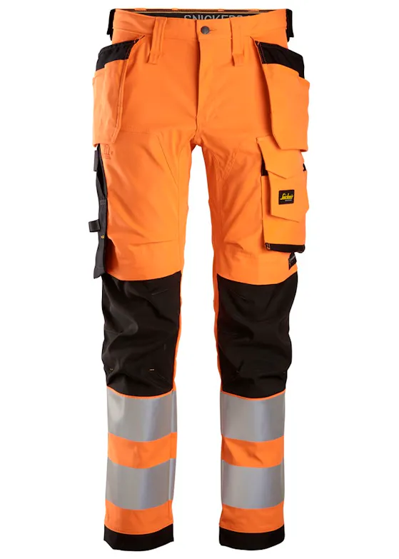 Snickers Allround-High-Vis-Stretch-Arbeitshose mit Holstertaschen, KL2 6243