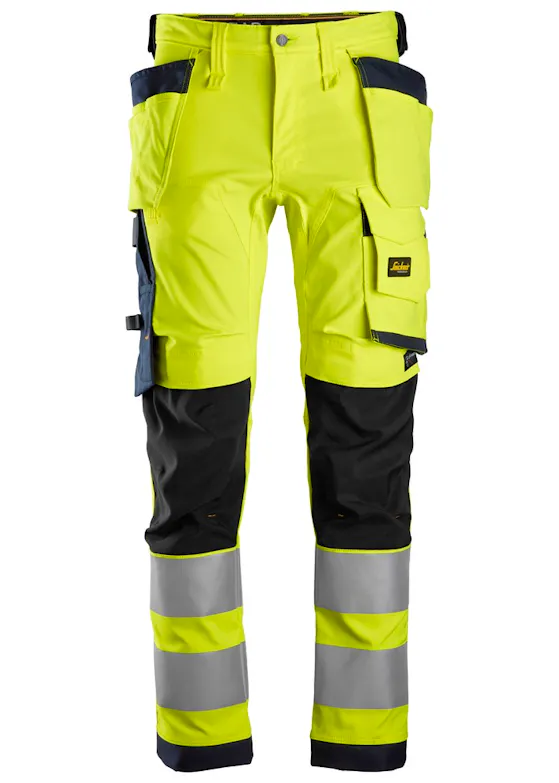 Snickers Allround-High-Vis-Stretch-Arbeitshose mit Holstertaschen, KL2 6243