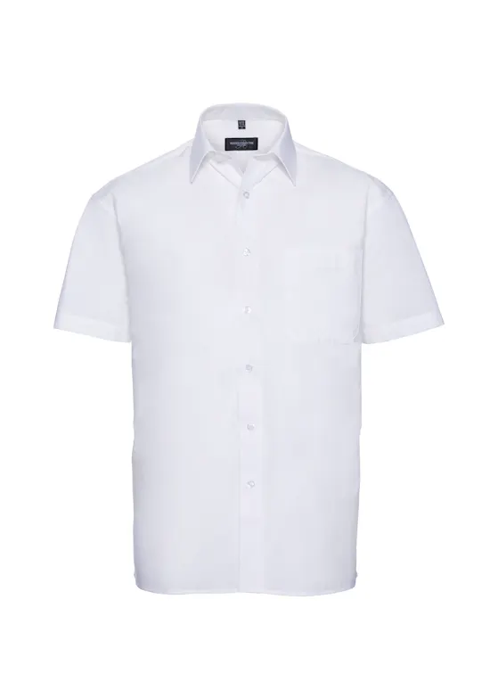 Russell Men's Short-Sleeve Classic Pure-Cotton Poplin Shirt
