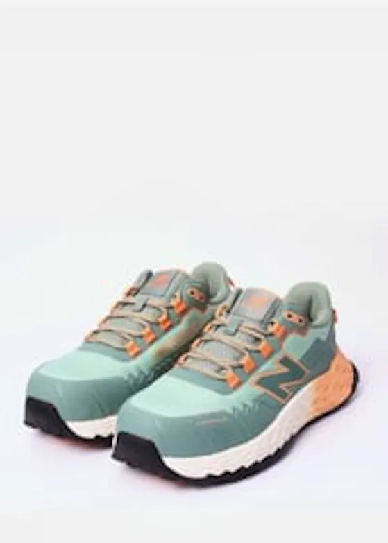 New Balance Cremorne Damen, S3L, HRO, FO, SC, SR, Grün/Orange Sicherheitsschuh