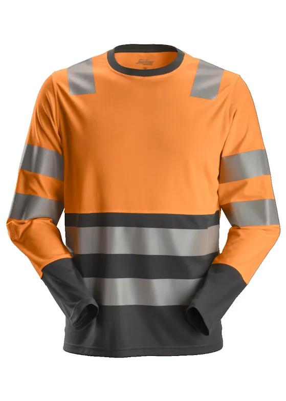 Snickers Workwear 2433 T-Shirt met Lange Mouwen Reflecterend High-Visibility