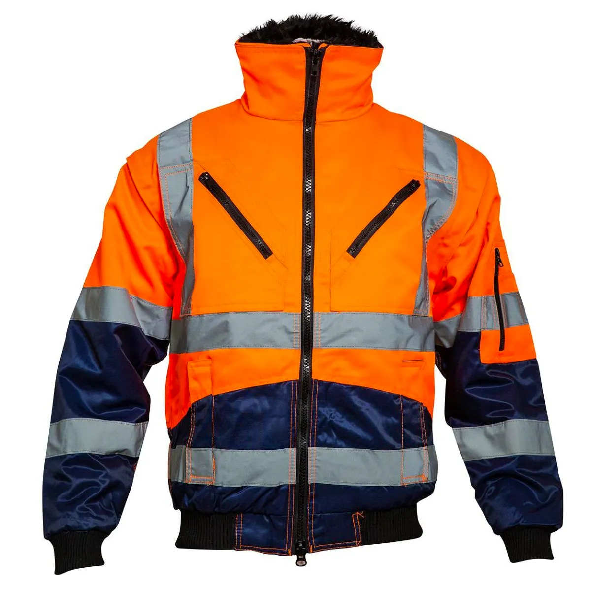 High Vis Orange/Marineblau