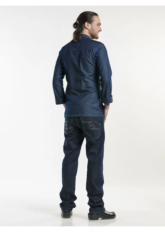 Chaud Devant Chef Jacket Parka — Blue Denim
