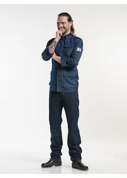 Chaud Devant Chef Jacket Parka Blue Denim miniatuur