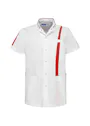 De Berkel zorgjas Lex wit/rood B2988326 miniatuur